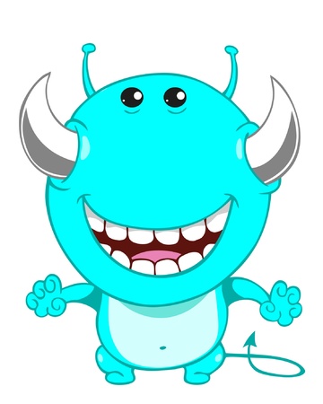 Cute cartoon blue monster  Vector illustrationのイラスト素材