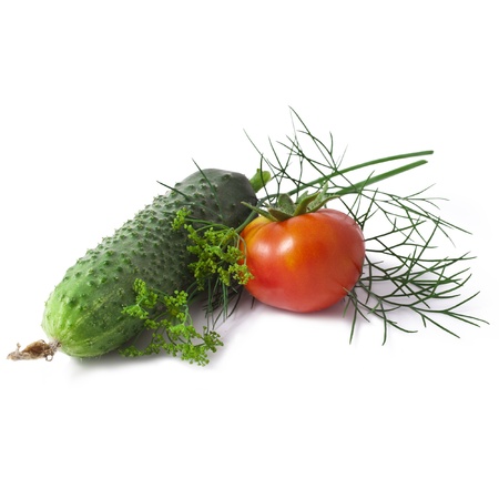 vegetables isolated on white backgroundの写真素材