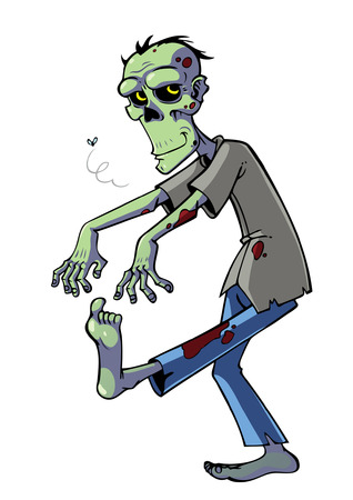 Cartoon zombie isolated on white のイラスト素材