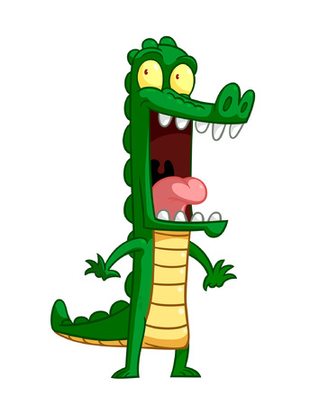 A cute cartoon crocodileのイラスト素材