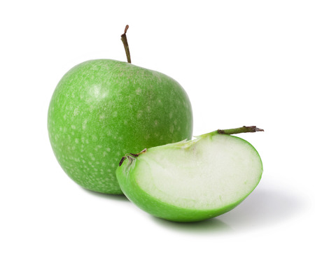 Green Apple isolated over white background の写真素材