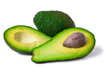 avocado on white background 