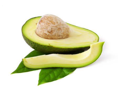 Fresh avocado on white backgroundの写真素材