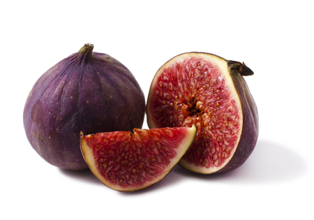 Ripe Figs fruits isolated on white backgroundの写真素材