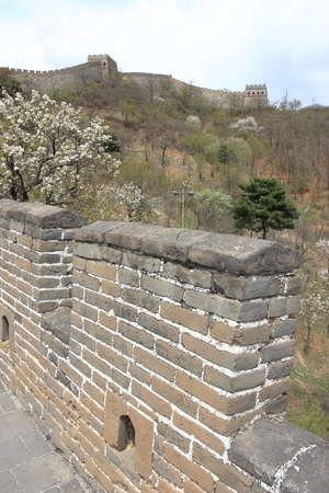 The great wall of China, with a beautiful mountain.の写真素材