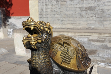 the bronze tortoise of China.の写真素材