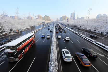 landscape of snow in winterのeditorial素材
