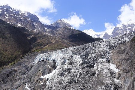 snow mountain and iceberg in Tibetの写真素材