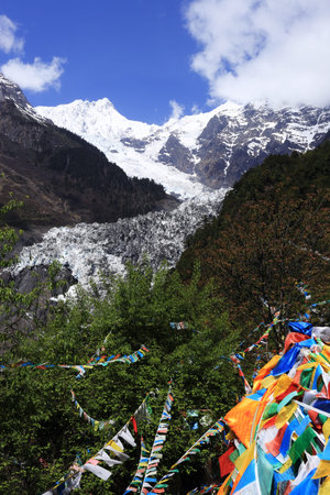 snow mountain and iceberg in China,Tibetの写真素材
