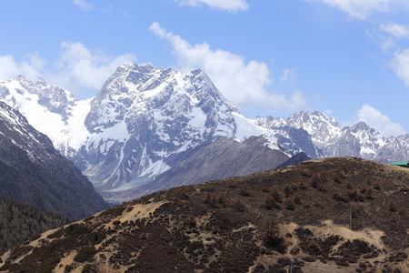 snow mountain in Tibetの写真素材