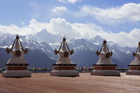 snow mountain in China,Tibetの写真素材