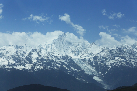 snow mountain in China,Tibetの写真素材