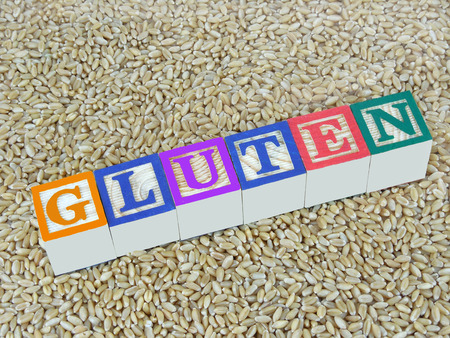 Concept to indicate wheat contains gluten.の写真素材