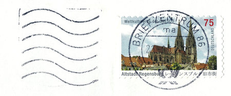 german post stamp, resensburg monuments