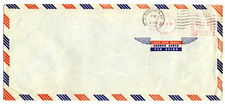 Old airmail letter with an American stampの写真素材