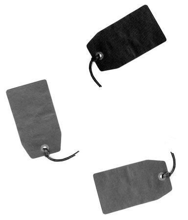 Three dark label with cord