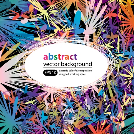 Beautiful colorful abstract floral composition with copy spaceのイラスト素材