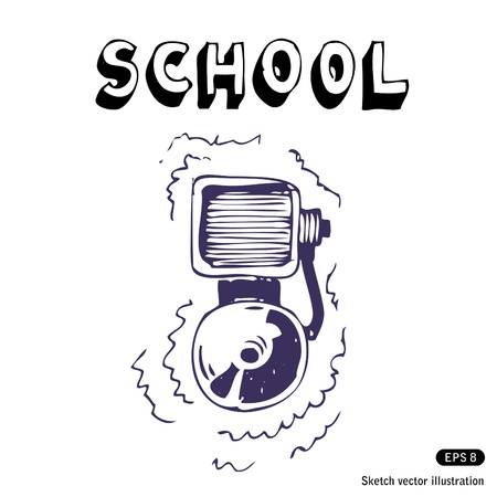 School lesson  Hand drawn isolated on whiteのイラスト素材