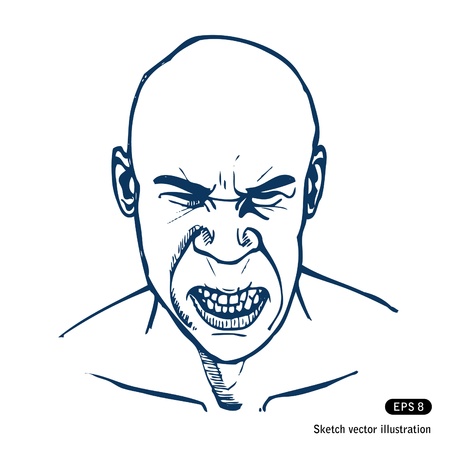  Angry man. Hand drawn のイラスト素材