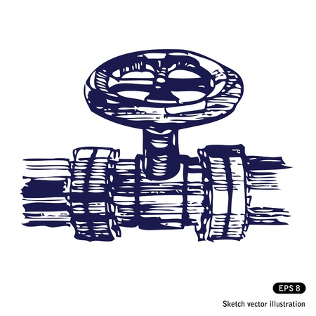   Pipeline. Hand drawn isolated on white  のイラスト素材