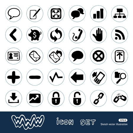   Internet and finance icons set. のイラスト素材