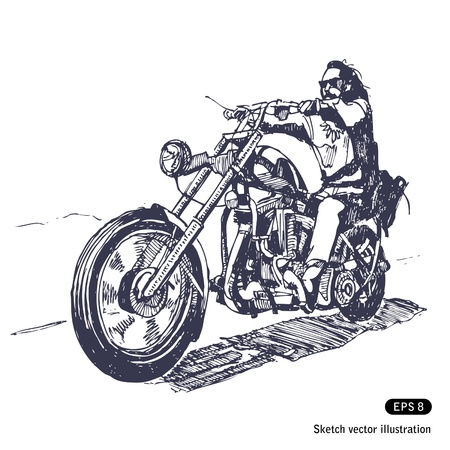   Rider on a chopper. のイラスト素材