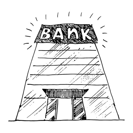 Bank building. Vector illustration isolated on white backgroundのイラスト素材