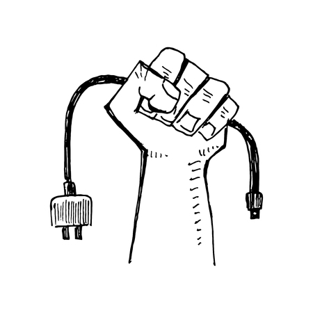 Digital fist. Vector illustration isolated on white backgroundのイラスト素材