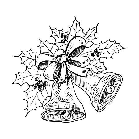 Christmas bells. Vector illustration isolated on white backgroundのイラスト素材