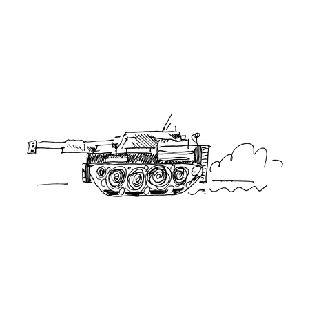 Tank. Vector illustration isolated on white backgroundのイラスト素材