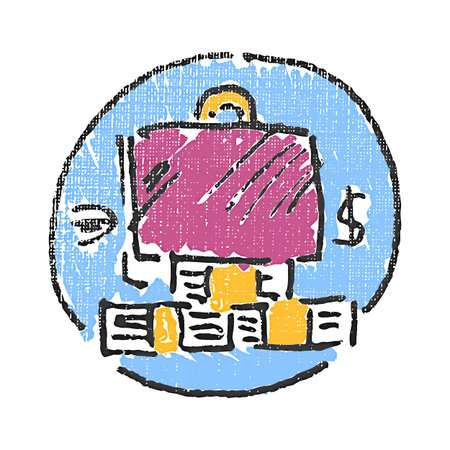 Business case and currency. Textured stamp. Vector illustrationのイラスト素材