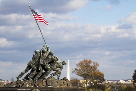 WASH DC - CIRCA  Iwo Jima Memorial circa SEP 2011 in Wash DC, USA  Memorial dedicated to all personnel of United States Marine Corps who have died in defense of their country since 1775 のeditorial素材