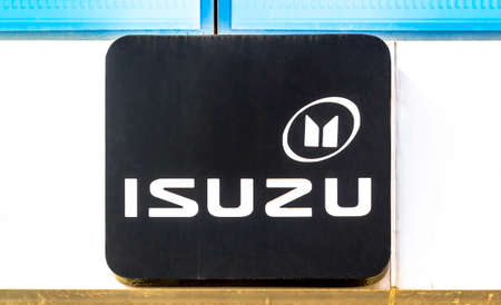 Isuzu dealership sign. Isuzu is a Japanese commercial vehicles and diesel engine manufacturing company headquartered in Tokyo.のeditorial素材
