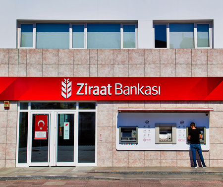 The headquarters of the Ziraat Bank, Turkey's largest and oldest financial institution, The Republic of Turkey is the state bank.のeditorial素材