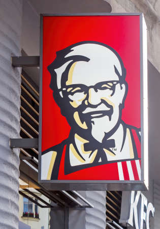 KFC fast food restaurant. Kentucky Fried Chicken (KFC) is the world's second largest restaurant chain with almost 20,000 locations globally.のeditorial素材