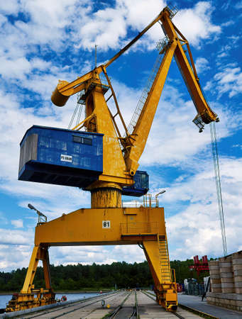 Bayernhafen N?rnberg port, which is more than 16 million tonnes per year, is a major logistics center in Germany with ships, railways and trucks.のeditorial素材