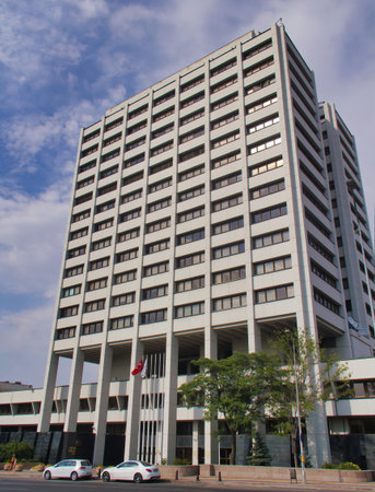 Central Bank of Turkey Enteranceのeditorial素材