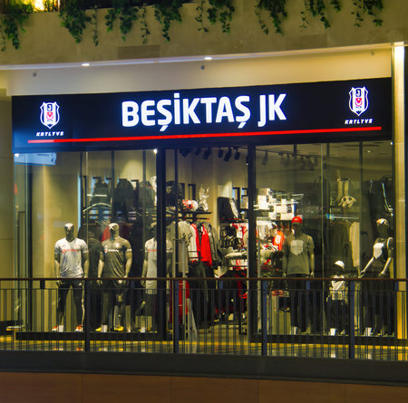 football club BE??KTA? KRTLYVS logo signboard. BJK store.The Be?ikta? football team is the name of...