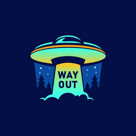 UFO Spaceship Logo Vector Template Designのイラスト素材