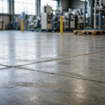Warehouse interior. Empty warehouse floor. Warehouse interior. Warehouse floor