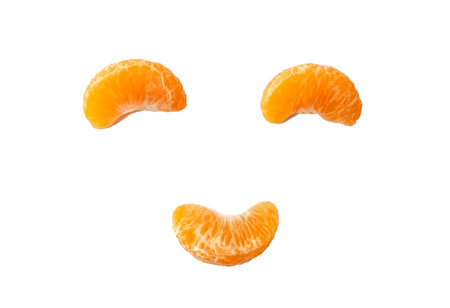 Orange fruit smiling 3 piece,isolated on background
