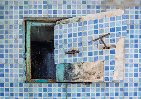 Cap drain decay industry in pool areaの写真素材
