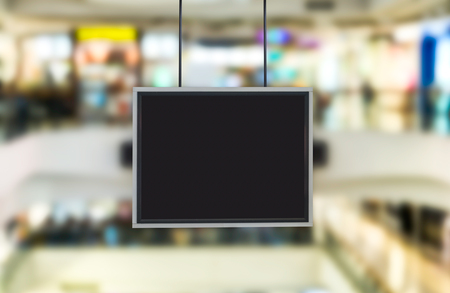 Big billboard black square holding in department storeの写真素材