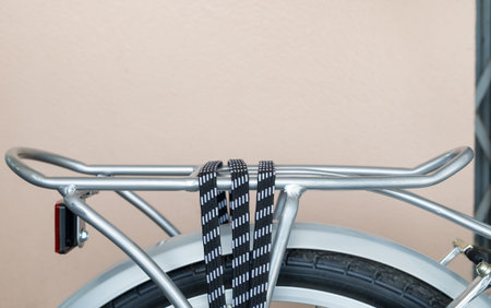 Bicycle rack rope lock rear silver