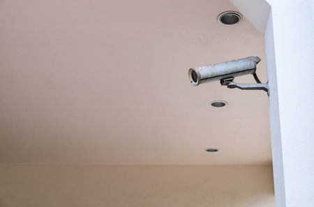 Security camera,surveillance camera cctv on cement pole