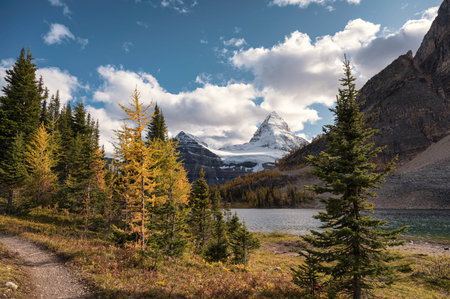Moraine lake with Canadian rockies in Banff national park, Alberta, Canadaの写真素材