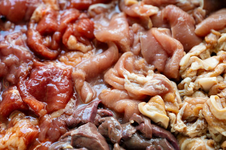 Delivery man using laser scanner scanning parcel bag in distribution warehouseの写真素材