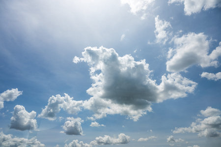 White clouds and blue sky background