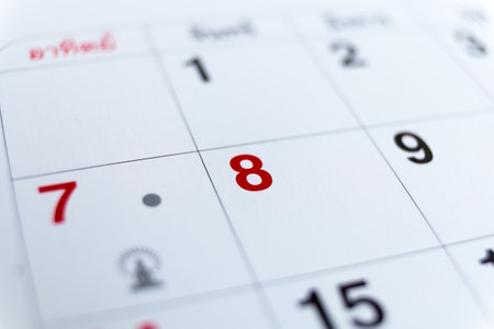 Calendar page showing holiday event to remind appointmentの写真素材