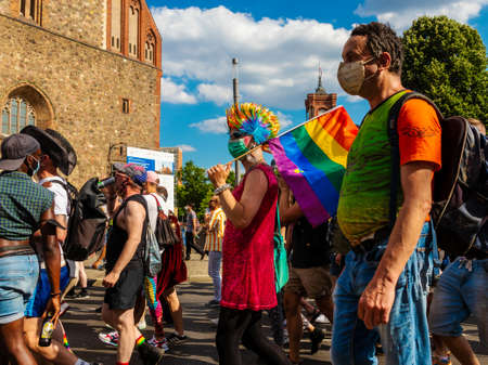 Berlin, Germany - June 26, 2021 - The famous Christopher Street Day (CSD) in Berlinのeditorial素材